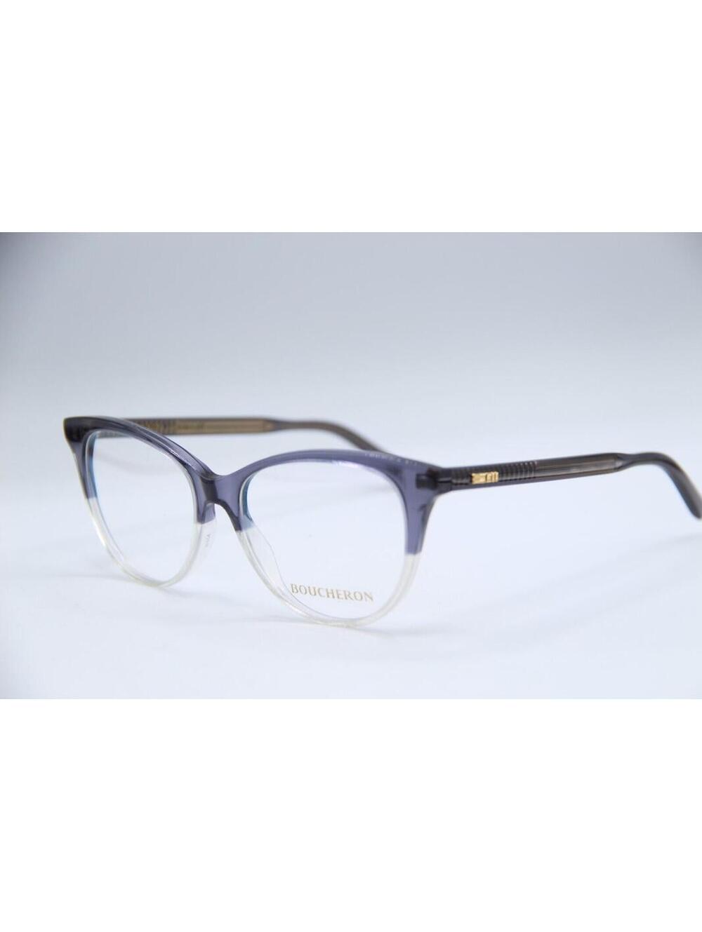 Boucheron Bc0010O 006 Blue Clear Black Gold Authentic Eyeglasses 52-16 140